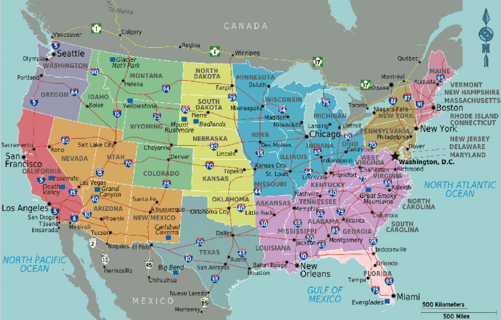 Usa Road Map Unique Highway Map Of The United States With Major with Road Map Of The United States With Major Cities