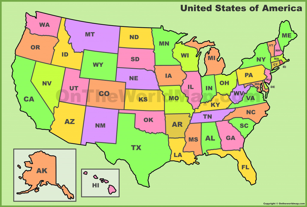 Usa State Abbreviations Map for Us Map With State Abbreviations