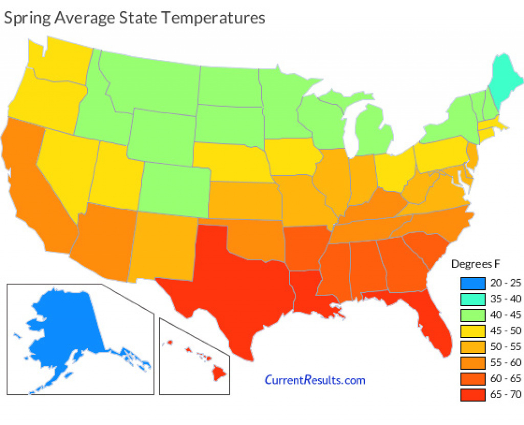 Usa State Temperatures Mapped For Each Season - Current Results throughout Weather Heat Map United States
