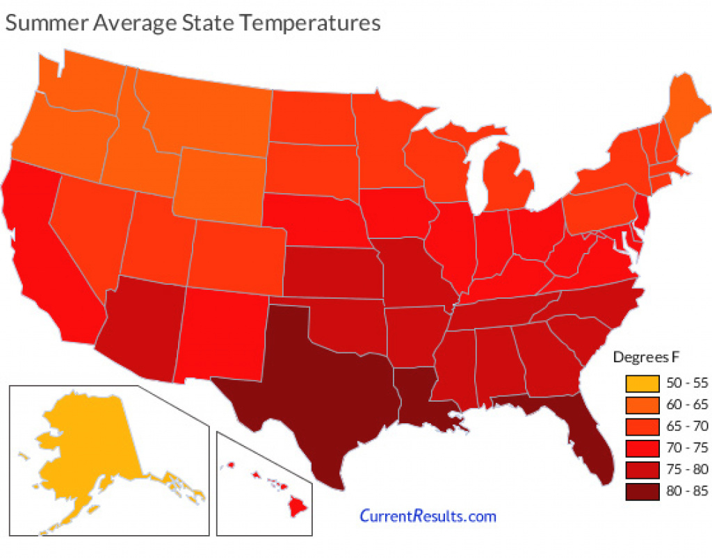 Usa State Temperatures Mapped For Each Season - Current Results within Weather Heat Map United States