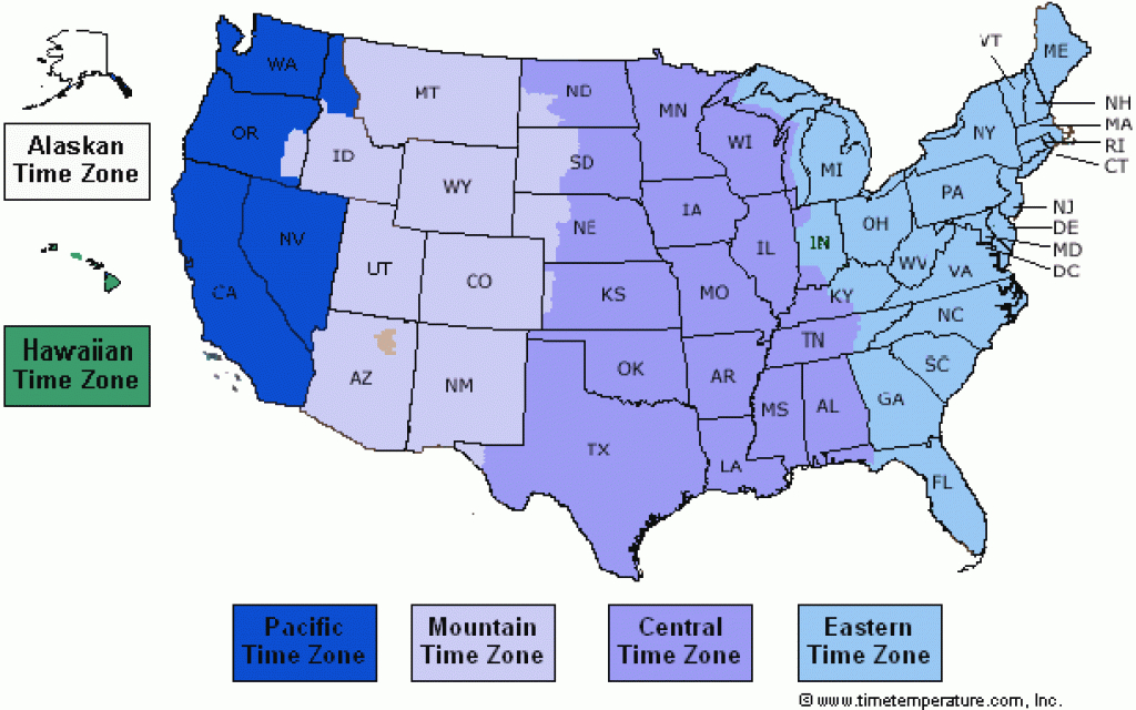 time zones of america