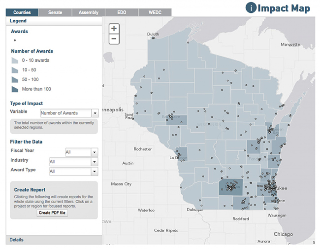 Uw-Whitewater Students Create Interactive Map For State Economic with Create A State Map