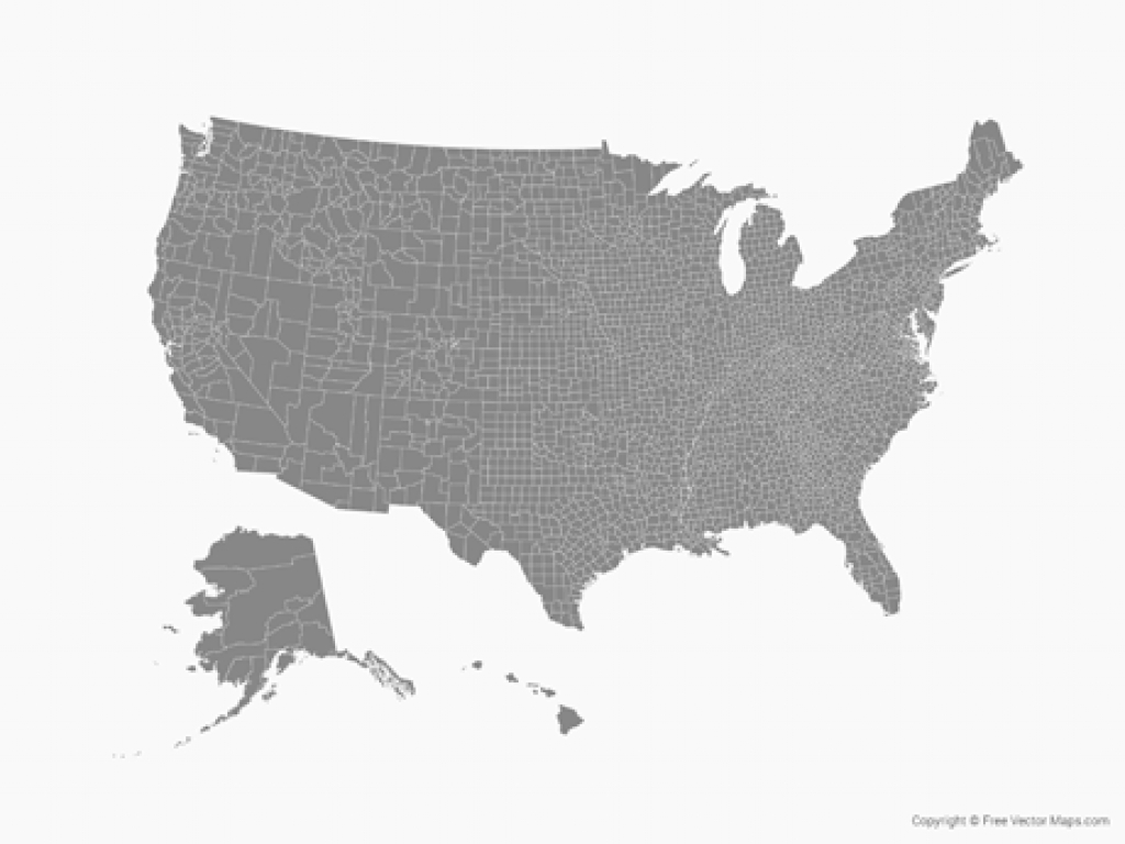 Vector Map Of United States Of America With Counties | Free Vector Maps for United States County Map
