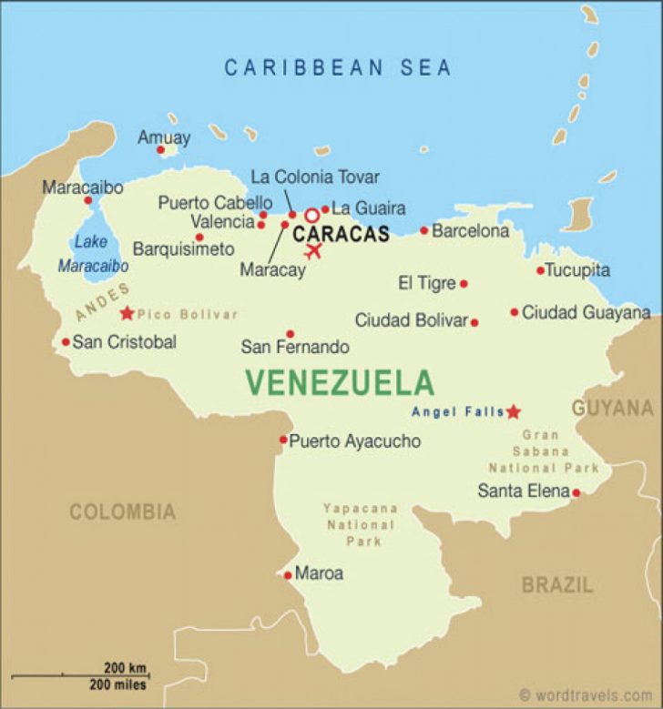 Map Of Venezuela States And Cities