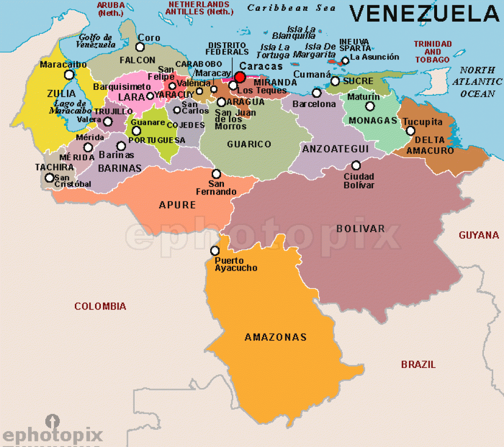 Venezuela Provinces Map | Provinces Map Of Venezuela | Venezuela pertaining to Map Of Venezuela States And Cities