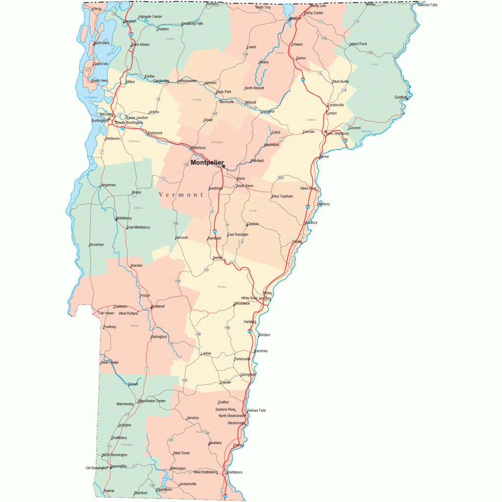 Vermont Road Map - Vt Road Map - Vermont Highway Map with regard to Vt State Park Map