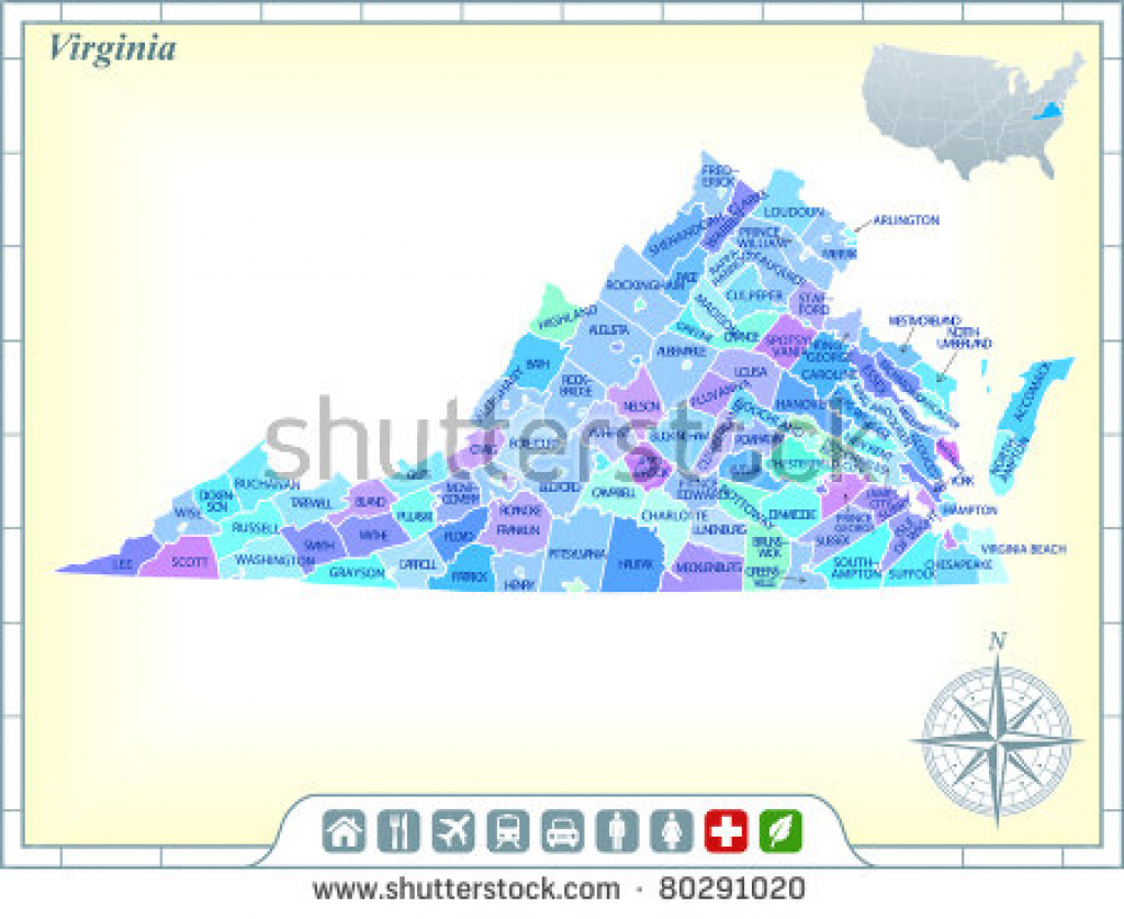 Virginia State Map Community Assistance Activates Stock Vector in Google Maps Welcome To State Icons