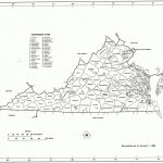 Virginia State Map With Counties Location And Outline Of Each County Inside Virginia State Map Printable