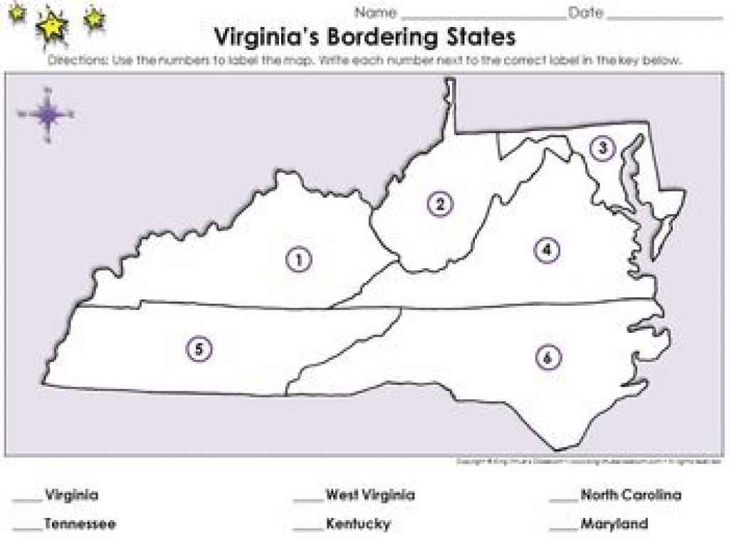 Virginia&amp;#039;s Bordering States - Locate Places On A Map #1 - King within Map Of Virginia And Surrounding States