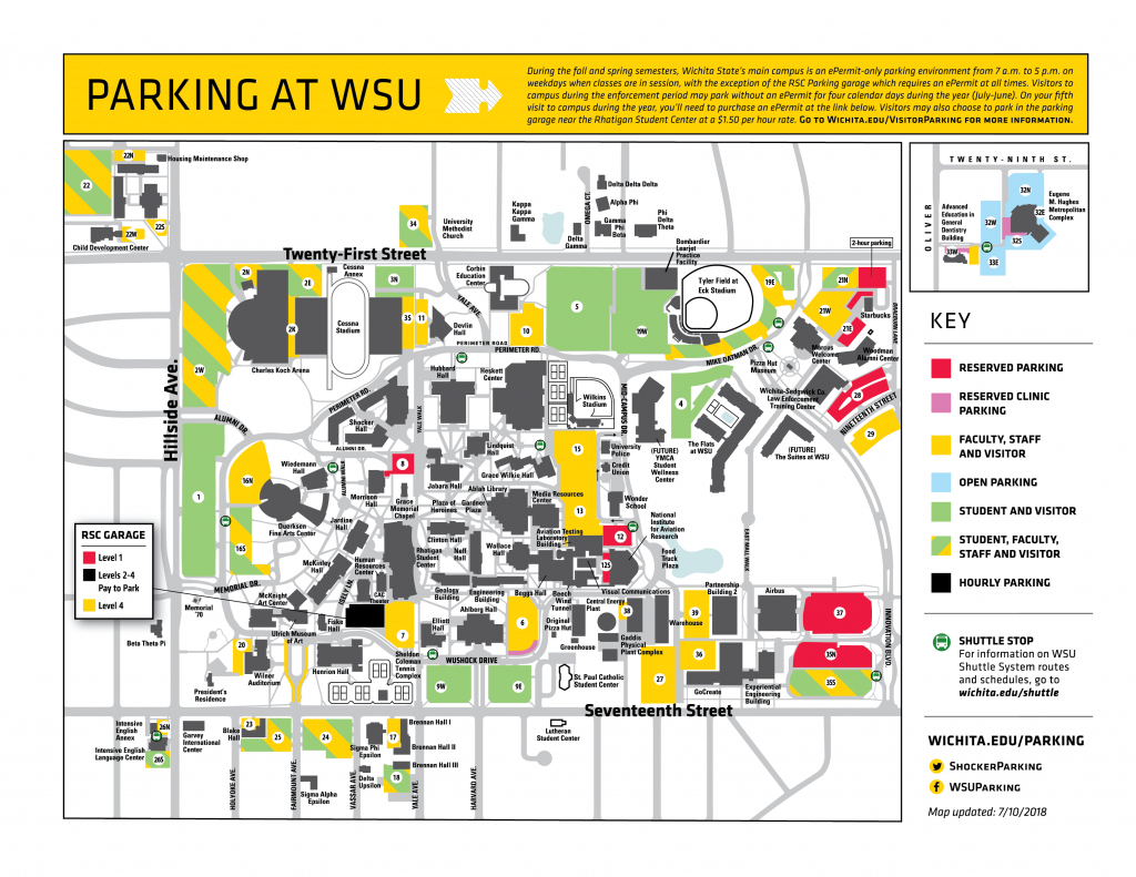 Visitor Parking At Wsu regarding Wichita State University Campus Map Pdf