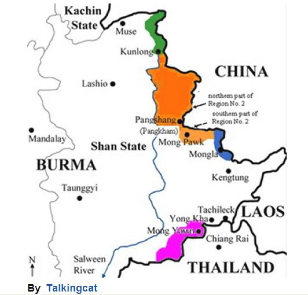 Wa State ဝပြည်နယ်, Shan State, North East Myan Mar pertaining to Eastern Shan State Map