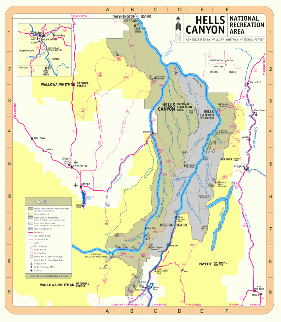 Wallowa-Whitman National Forest - Recreation with regard to Hells Gate State Park Trail Map