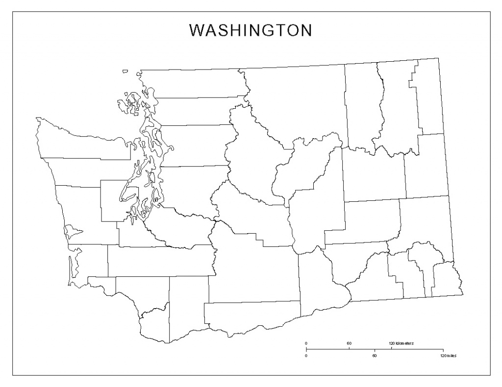 Washington Blank Map pertaining to Washington State Map Outline