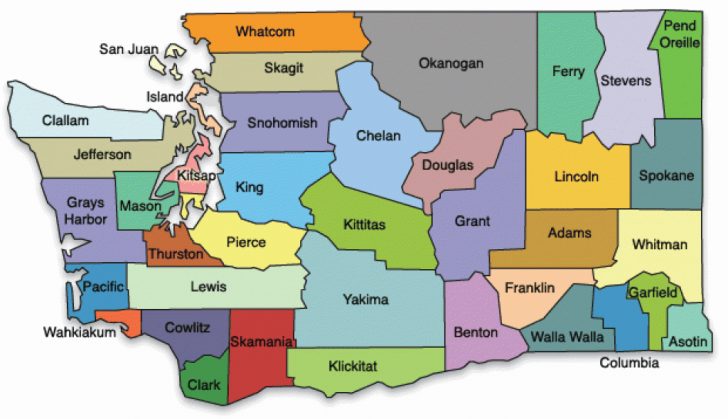 Map Of Washington State Cities And Towns