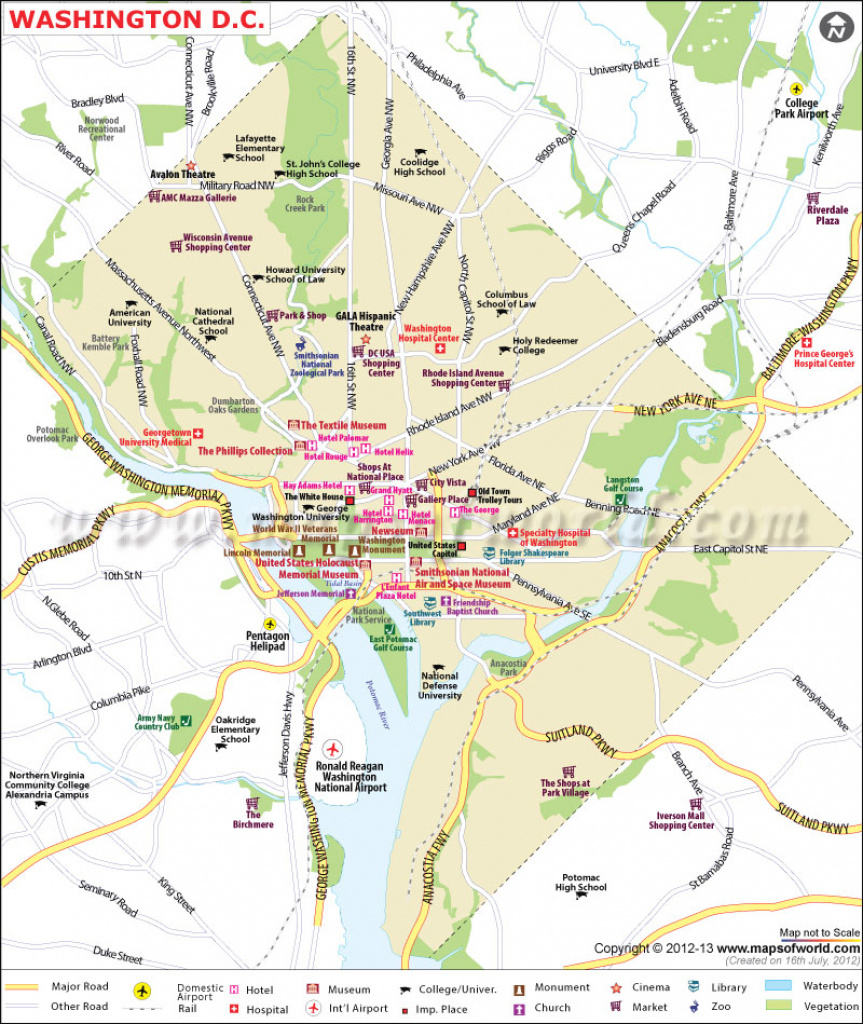 Washington Dc Map, Capital Of The United States intended for Map Of Washington Dc And Surrounding States