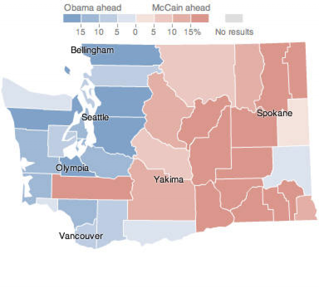 Washington - Election Results 2008 - The New York Times regarding Washington State Presidential Election Map