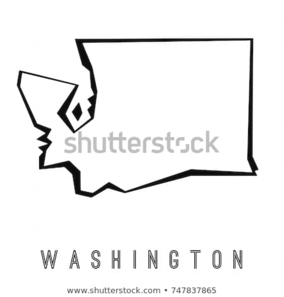 Washington Map Outline Us State Shape Stock Vector (Royalty Free with regard to Washington State Map Outline