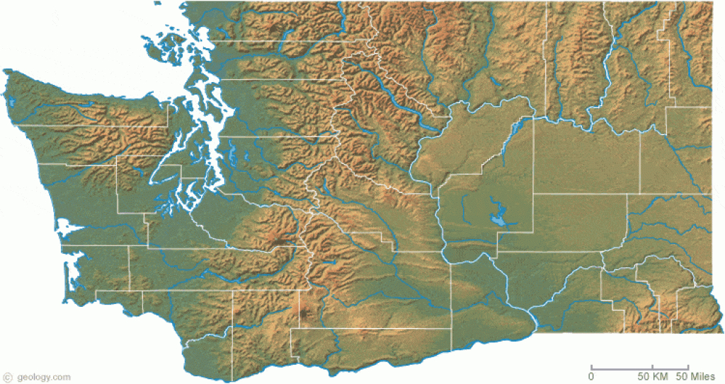 Washington Physical Map And Washington Topographic Map within Physical Map Of Washington State