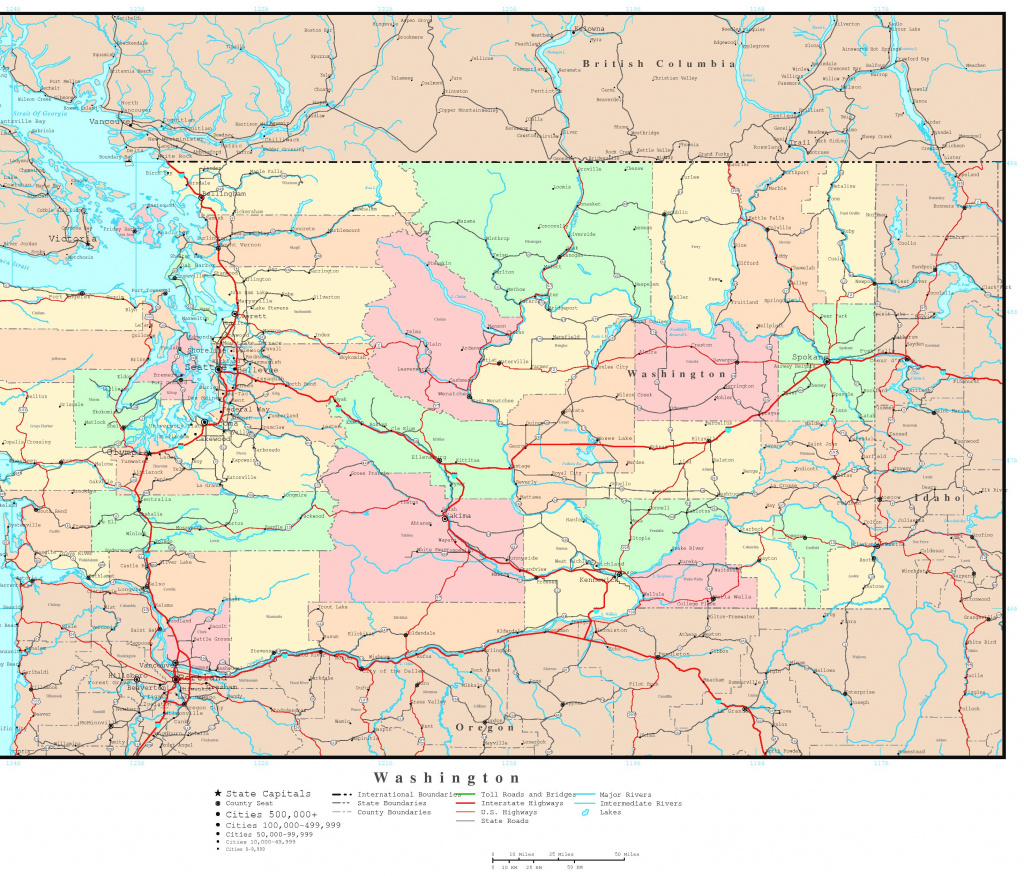 Washington Political Map for Printable Map Of Washington State