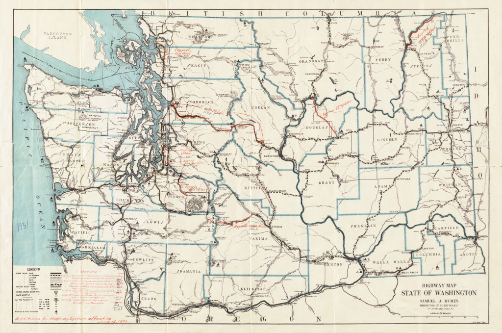 Washington Secretary Of State - Legacy Washington - Washington intended for State Road Maps