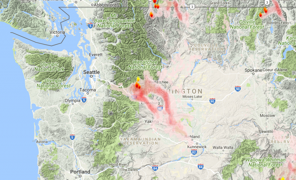 Washington Smoke Information: Washington State Fire And Smoke for Fires In Washington State 2017 Map