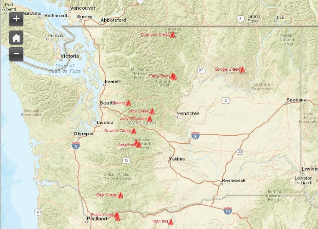 Washington Smoke Information: Washington State Smoke Forecast For within Wa State Wildfire Map