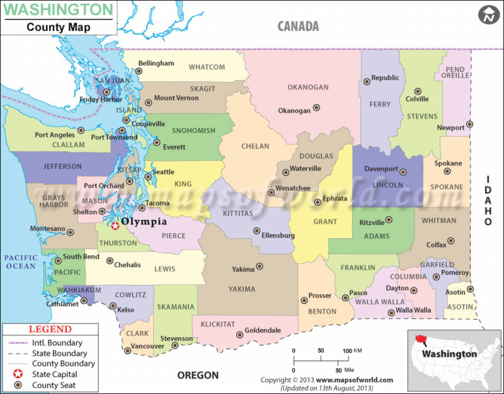 Washington State County Map, Counties In Washington State within Washington State Zip Code Map