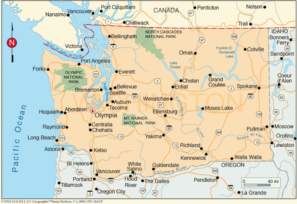 Washington State Hiway Map And Travel Information | Download Free for Washington State National Parks Map