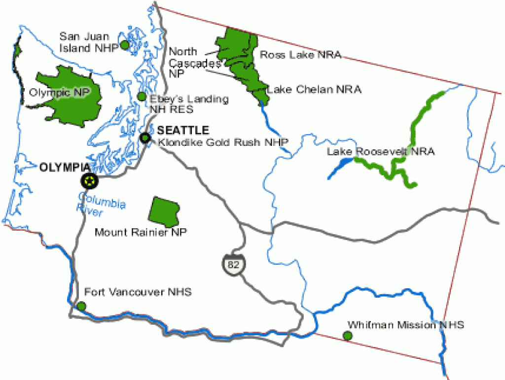 Washington State in Washington State National Parks Map