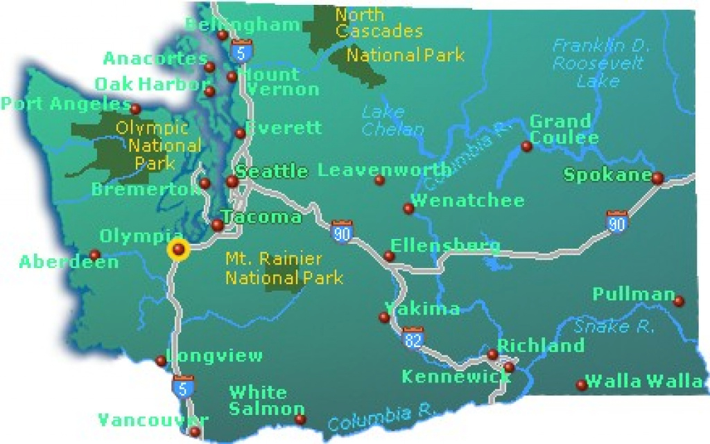 Washington State Map - Go Northwest! A Travel Guide with Washington State Rivers Map