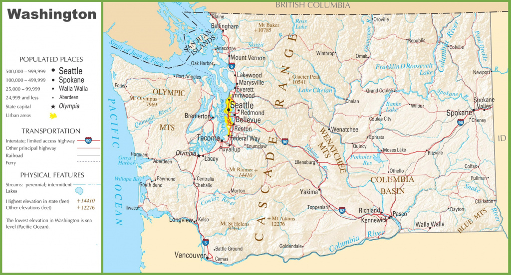Washington State Maps | Usa | Maps Of Washington (Wa) inside Washington State Road Map Printable