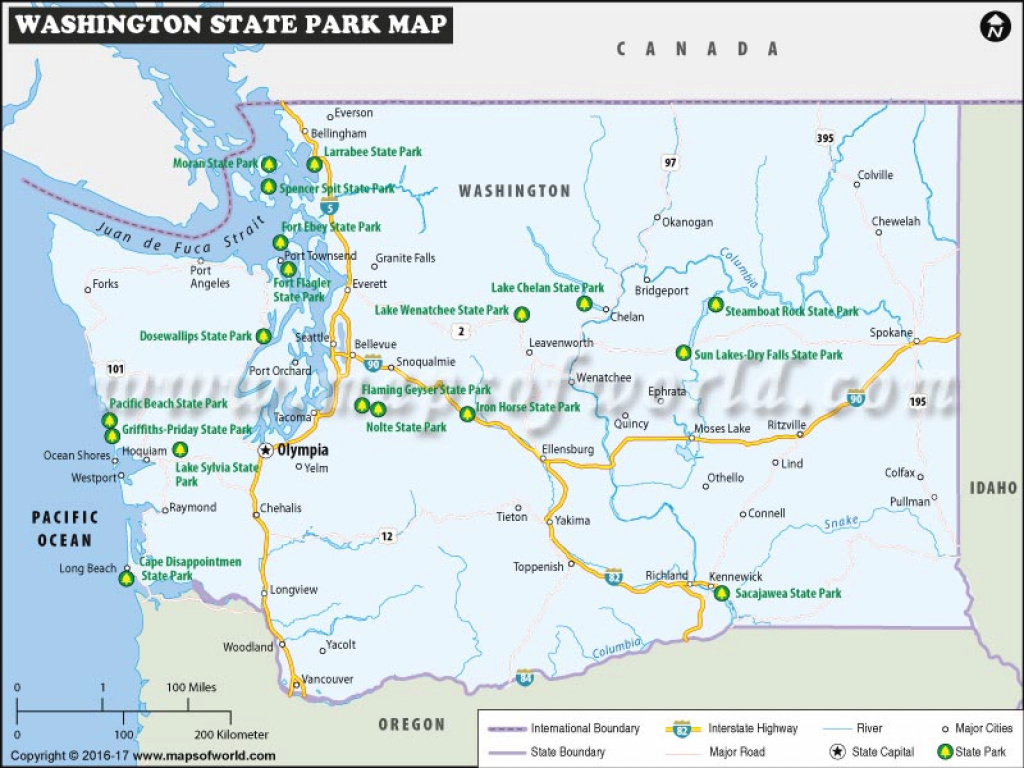 Washington State Parks Map, List Of Washington State Parks regarding Washington State Campgrounds Map