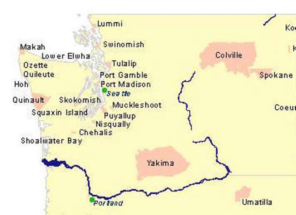 Washington State Tribes Map Printable Map