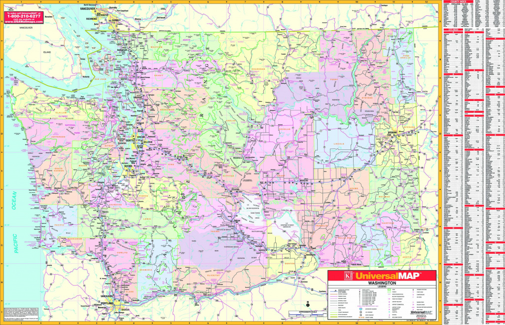 Washington State Wall Map - Maps within State Wall Maps