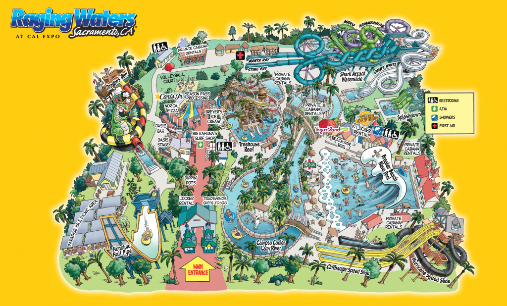 Water Park Map | Raging Waters Sacramento with Sacramento State Map Pdf