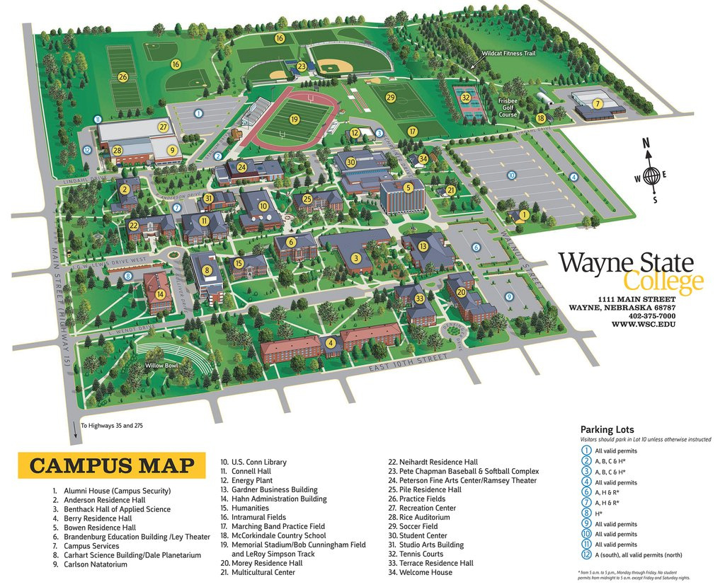 Wayne State College - Maplets regarding Wayne State University Campus Map
