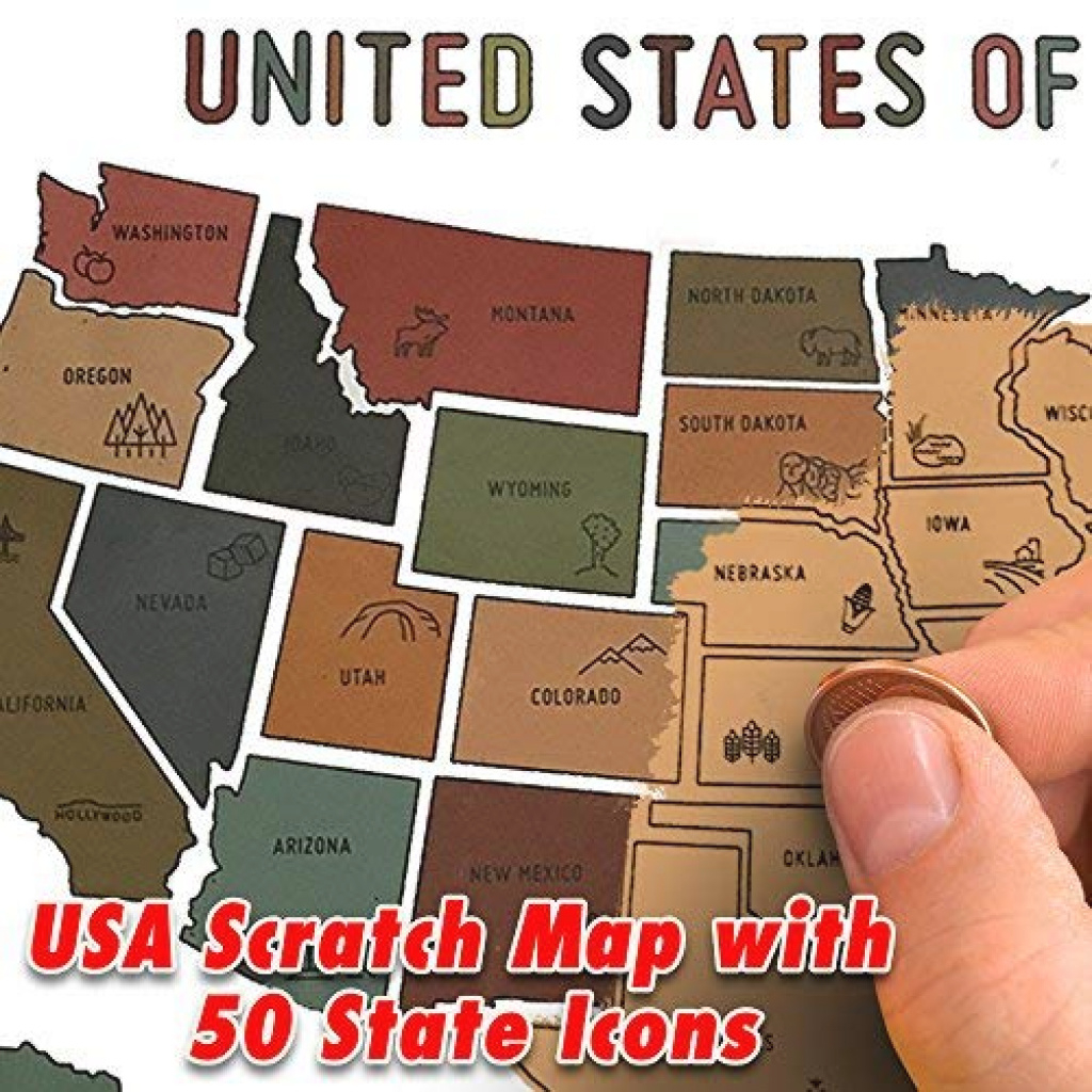 Wds Oversized Usa Scratch Off Map - 50 States Travel Tracker - Bold pertaining to States Traveled Map