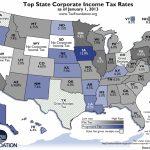 Weekly Map: Top State Corporate Income Tax Rates   Tax Foundation Intended For States With No Income Tax Map