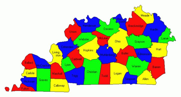 Kentucky State Map With Counties