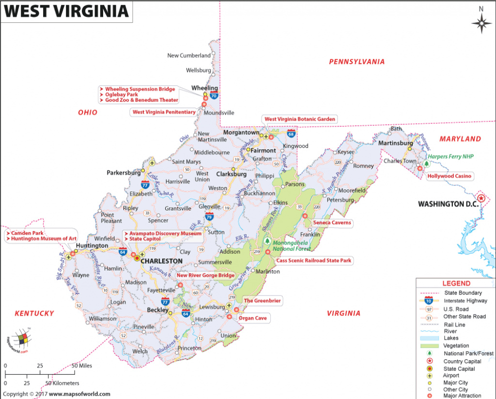 West Virginia Map, Map Of West Virginia, Wv Map within West Virginia State Parks Map