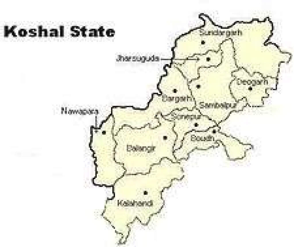 Western Odisha throughout Kosal State Map