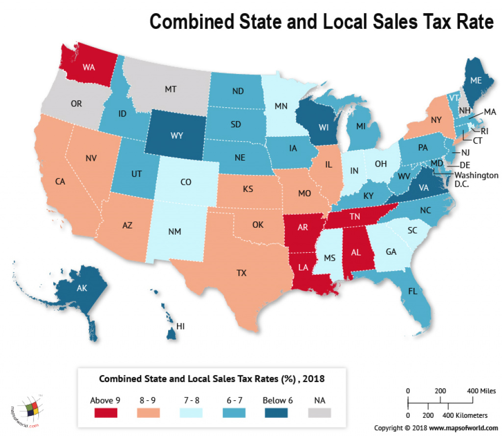 What Is The Combined State And Local Sales Tax Rate In Each Us State pertaining to Sales Tax By State Map