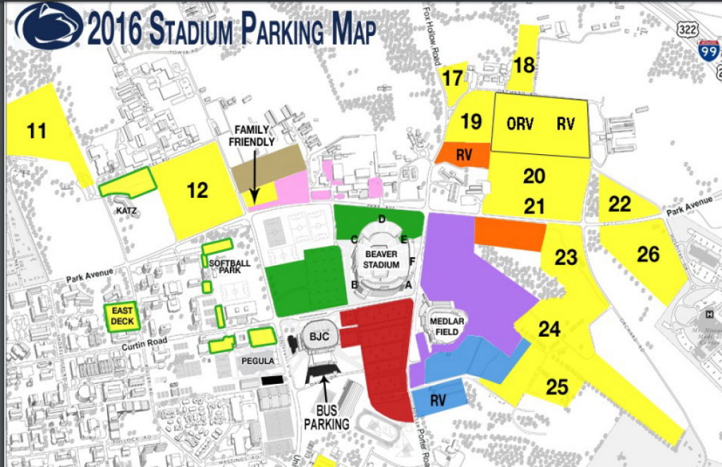 What Time Will Penn State Arrive At Beaver Stadium On Saturday for Penn State Parking Lot Map