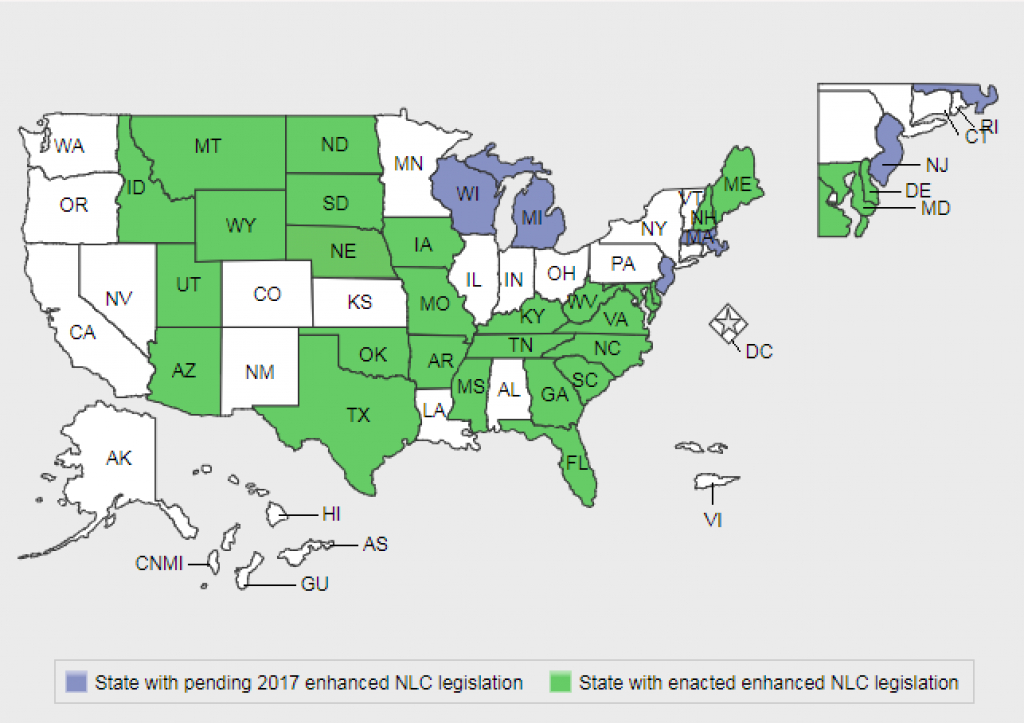 What Travel Rns Need To Know About The Enhanced Nurse Licensure with regard to Nursing Compact States Map