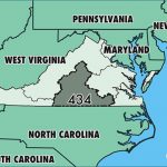 Where Is Area Code 434 / Map Of Area Code 434 / Lynchburg, Va Area Code Regarding Map Of Virginia And Surrounding States