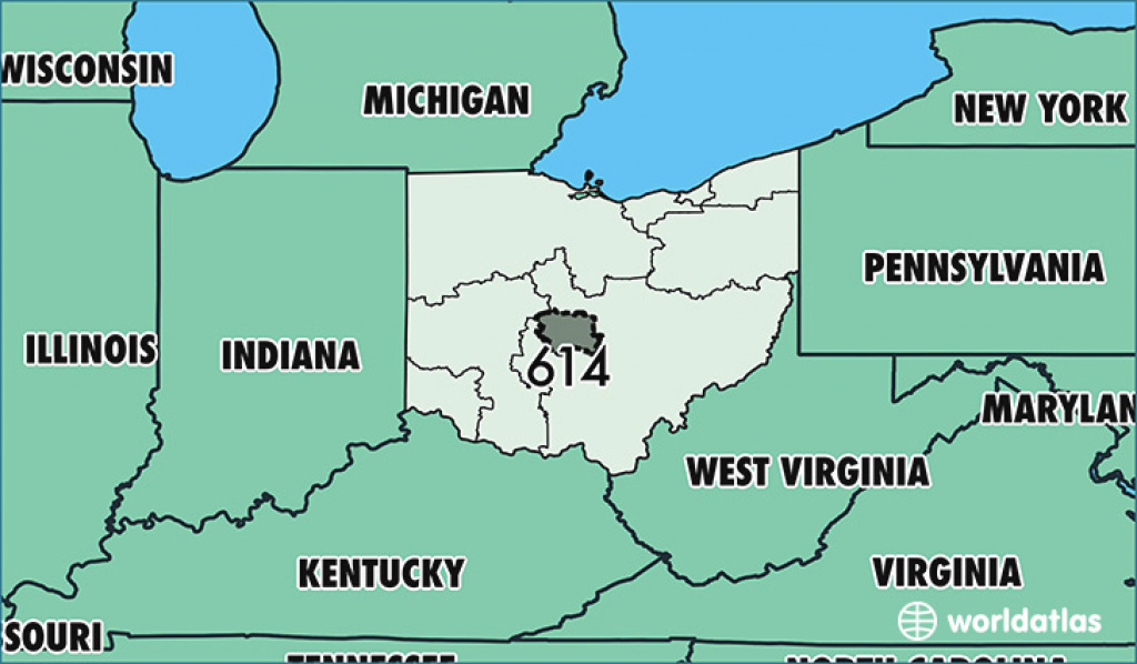 Where Is Area Code 614 / Map Of Area Code 614 / Columbus, Oh Area Code within Map Of Ohio And Surrounding States