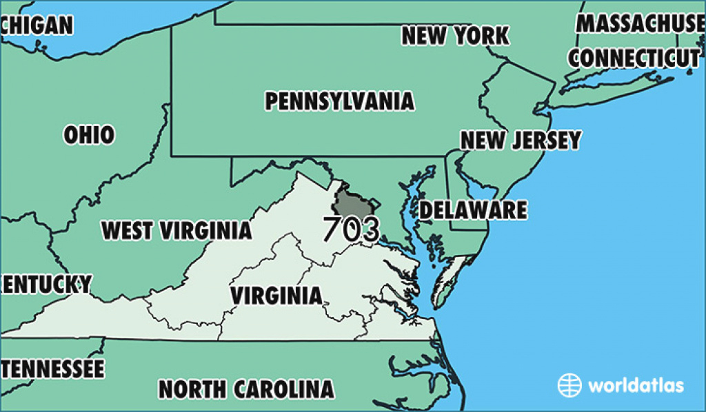 Where Is Area Code 703 / Map Of Area Code 703 / Arlington, Va Area Code throughout Map Of Virginia And Surrounding States
