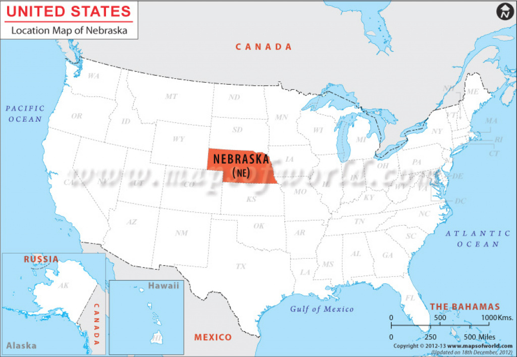 Where Is Nebraska Located? Location Map Of Nebraska within Map Of Nebraska And Surrounding States