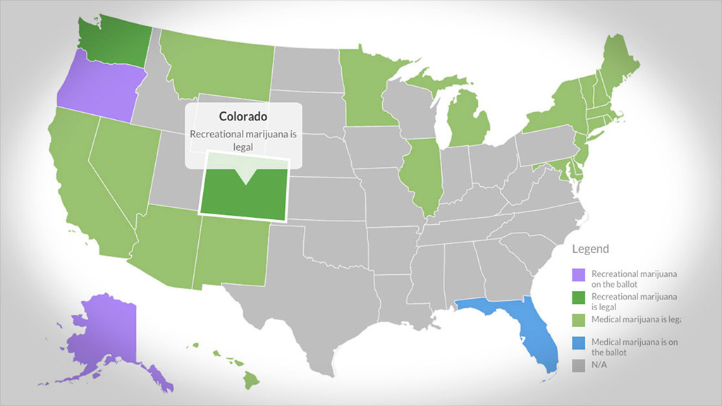 Where Pot Is Legal - Cnnmoney inside States That Legalized Recreational Weed Map