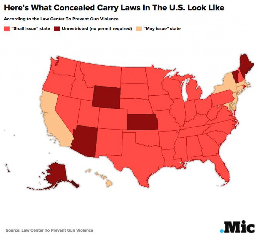 Which States Allow Concealed Carry? This Map Shows Who Can Legally pertaining to States That Allow Open Carry Map